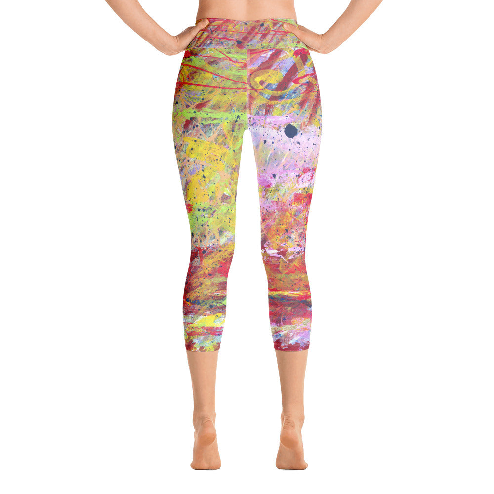 Summer Splash Yoga Capri Leggings