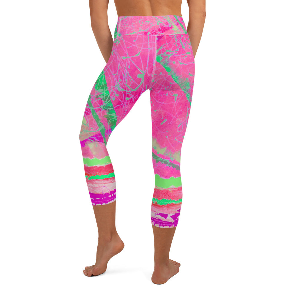 Magenta Moonbeams Capri Leggings