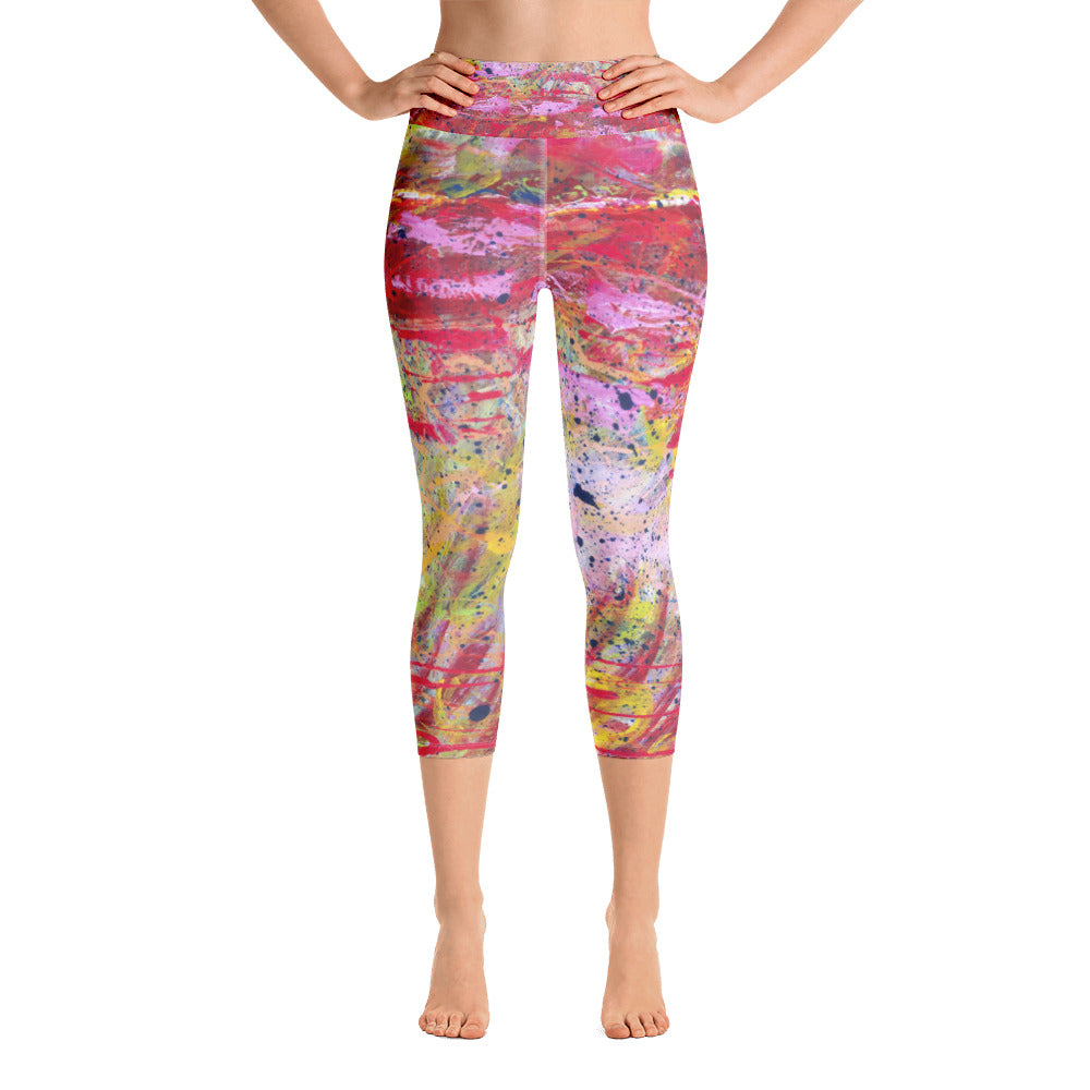 Summer Splash Yoga Capri Leggings