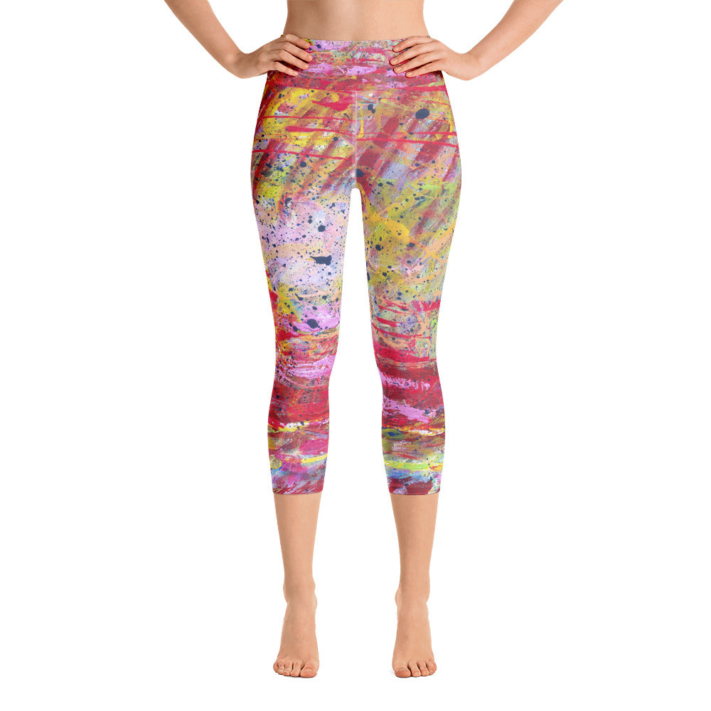 Summer Splash Yoga Capri Leggings