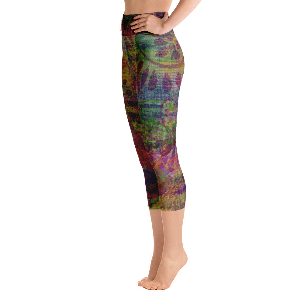 Winter Paisley Yoga Capri Leggings