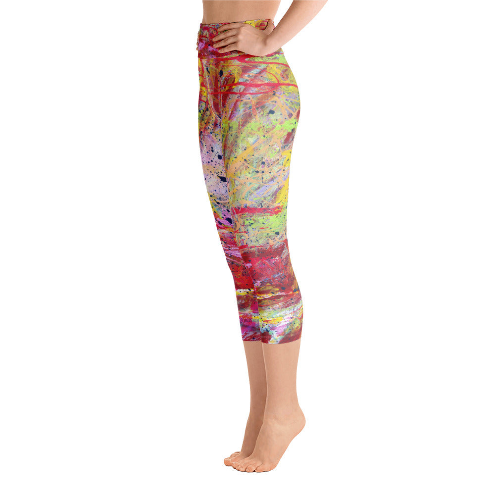 Summer Splash Yoga Capri Leggings