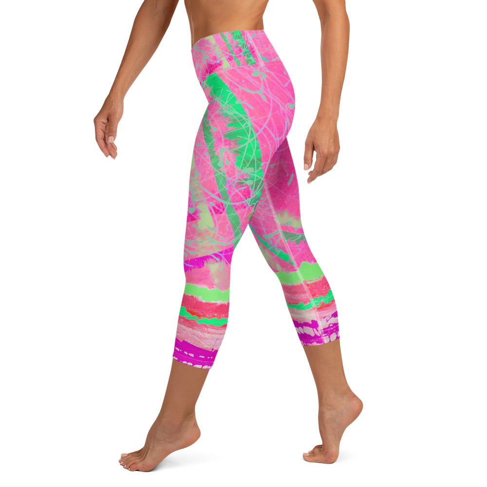 Magenta Moonbeams Capri Leggings