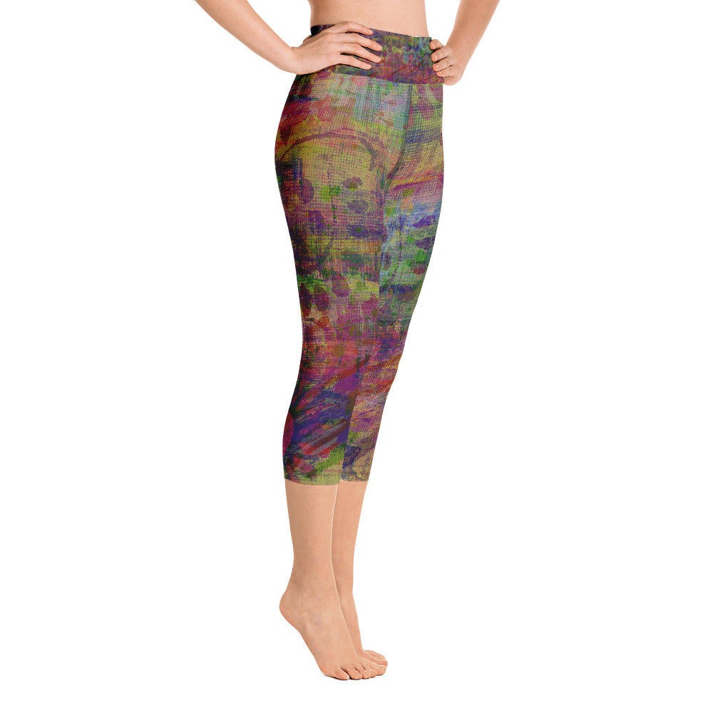 Winter Paisley Yoga Capri Leggings