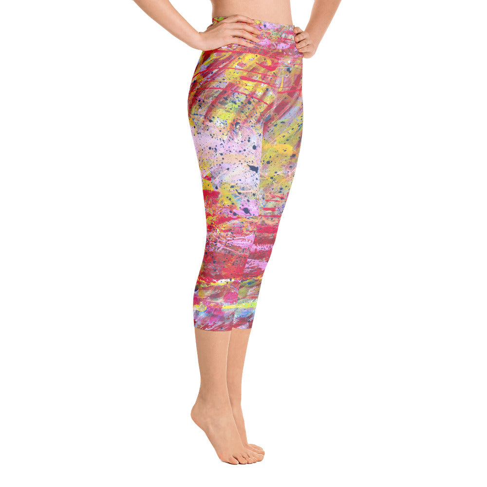 Summer Splash Yoga Capri Leggings