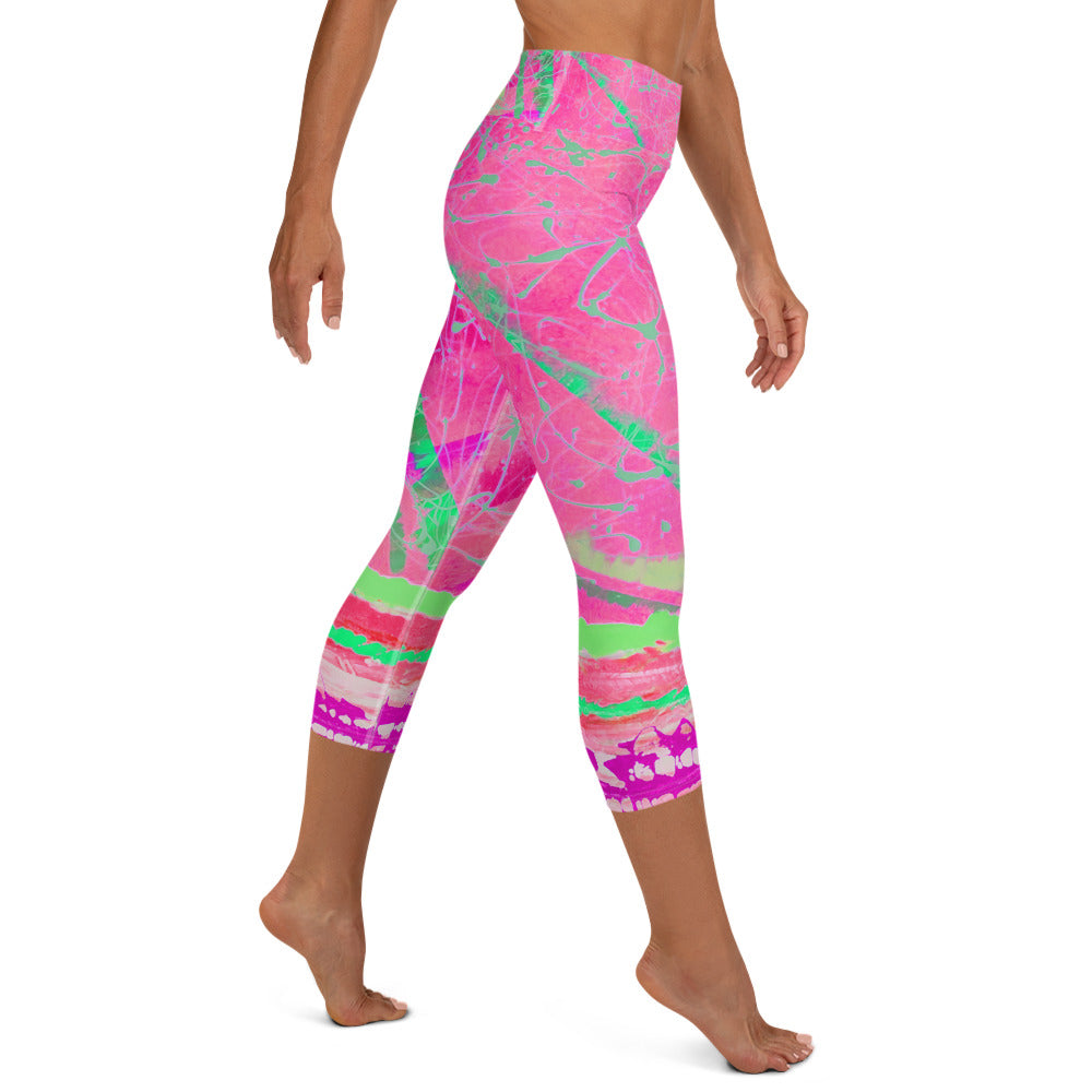 Magenta Moonbeams Capri Leggings