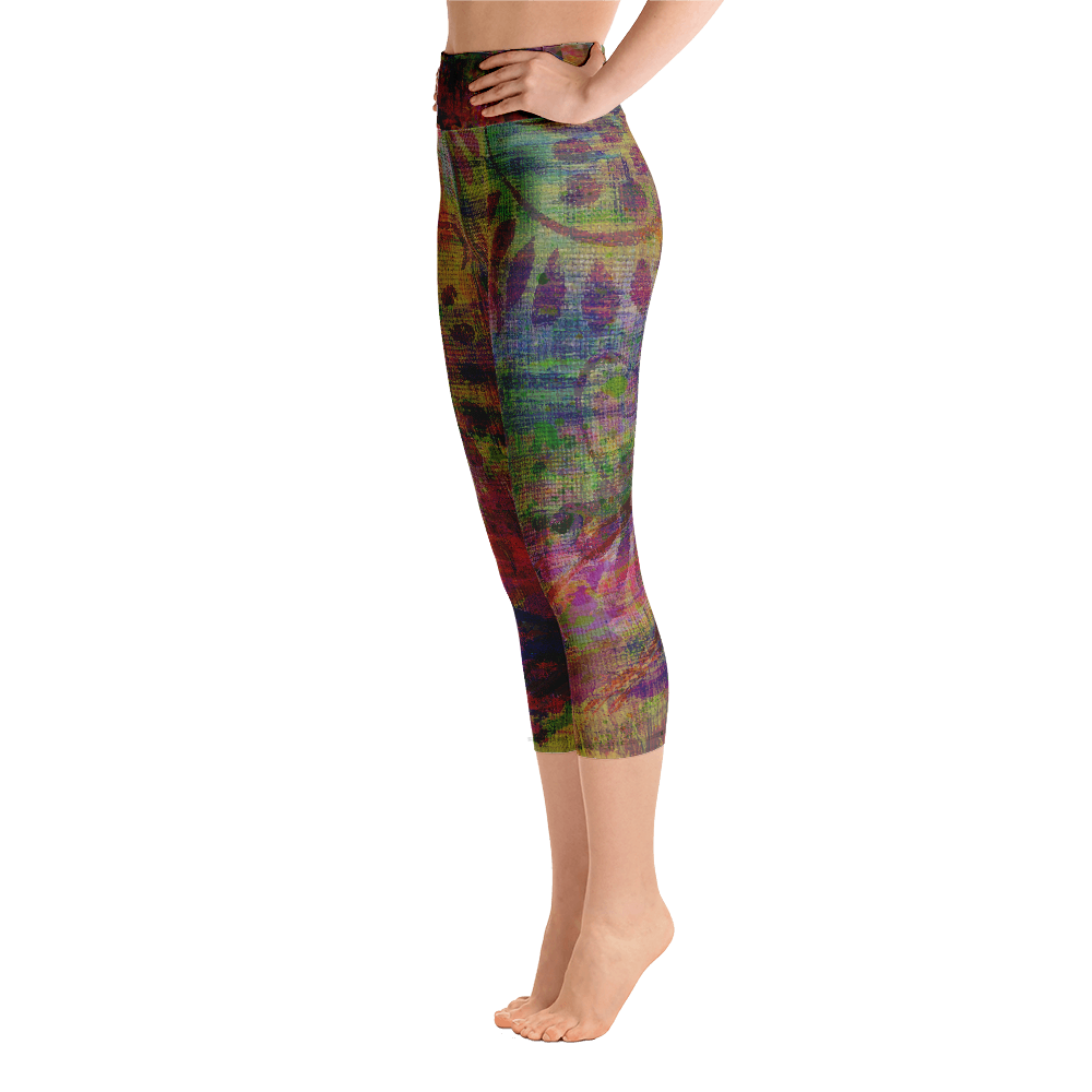 Winter Paisley Yoga Capri Leggings