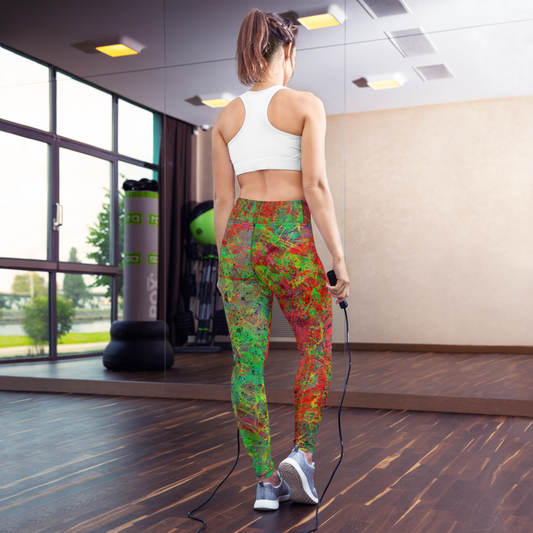 Neon Fire Yoga Leggings