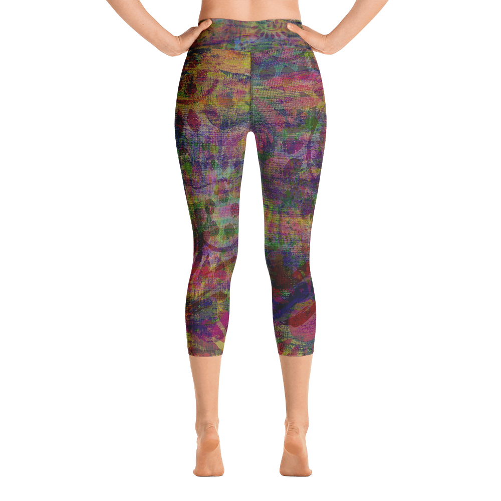 Winter Paisley Yoga Capri Leggings